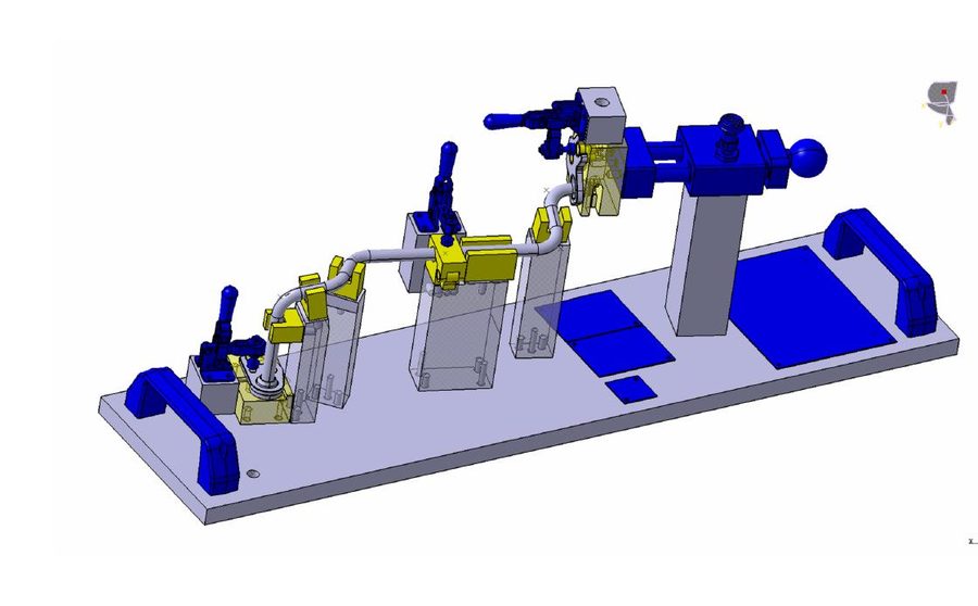 3D-Modell einer Biegelehre für Rohrkrümmer