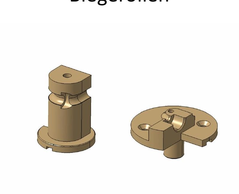 3D-Modell von Biegerollen – gefertigte Präzisionsteile